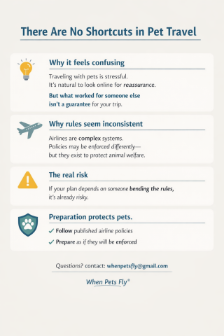 There Are No Shortcuts in Pet Travel